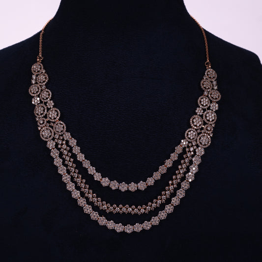 Golden Radiance Multi-Layer Crystal Necklace Set