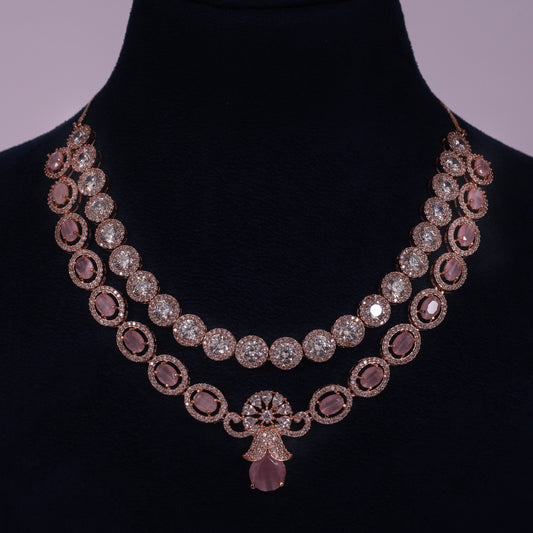 Blush Royale Crystal Bridal Necklace Set