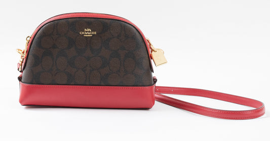 Coach Pre-Loved Signature Canvas Dome Crossbody Bag
