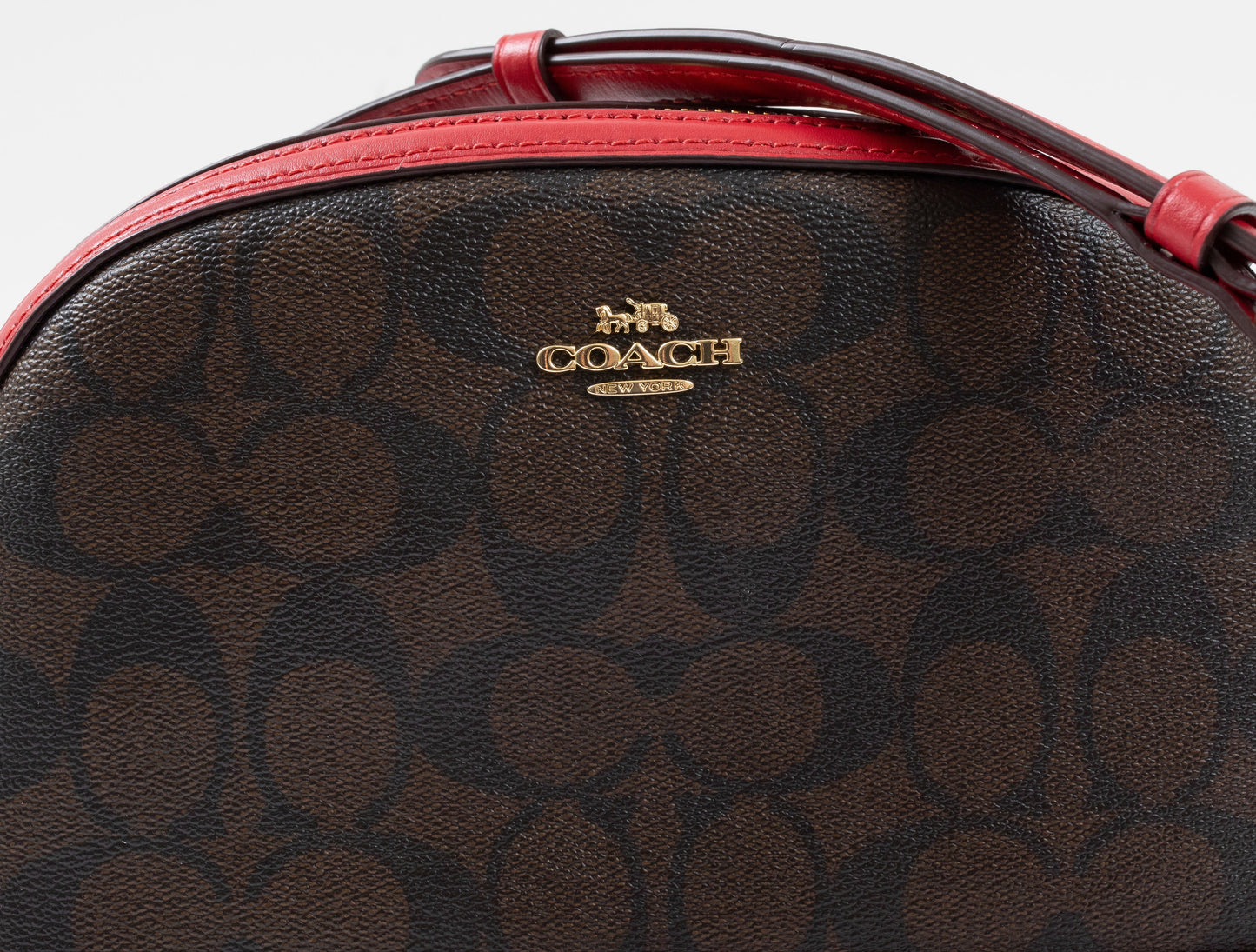 Coach Pre-Loved Signature Canvas Dome Crossbody Bag