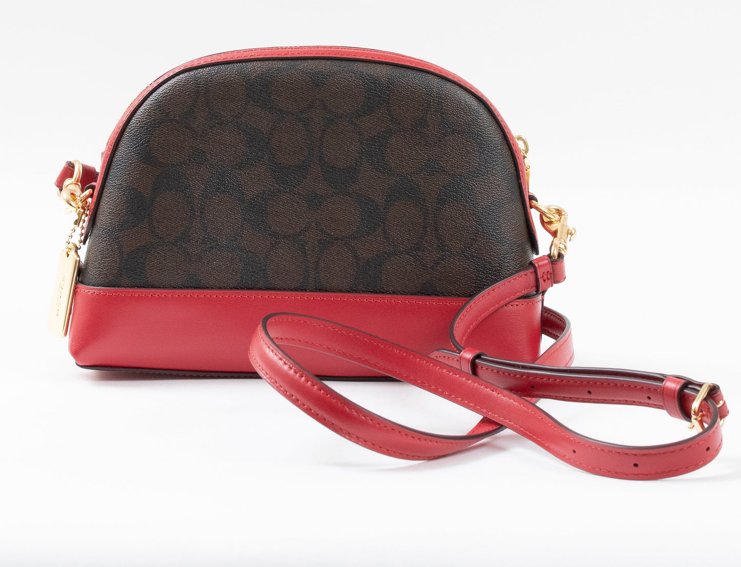 Coach Pre-Loved Signature Canvas Dome Crossbody Bag