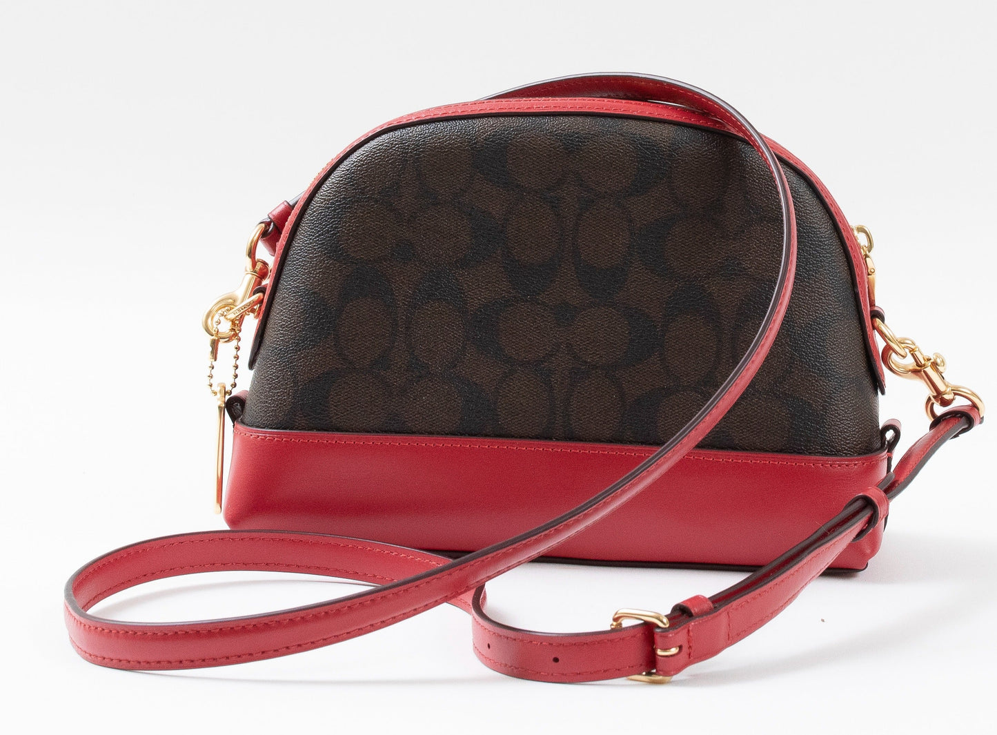 Coach Pre-Loved Signature Canvas Dome Crossbody Bag