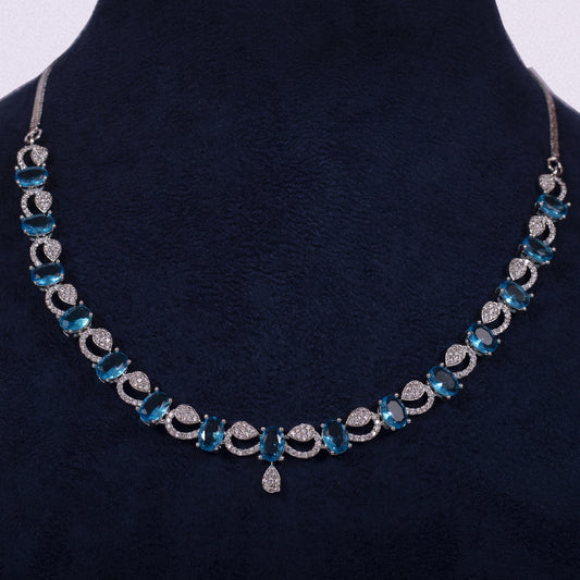 Azure Sparkle Teardrop Necklace Set