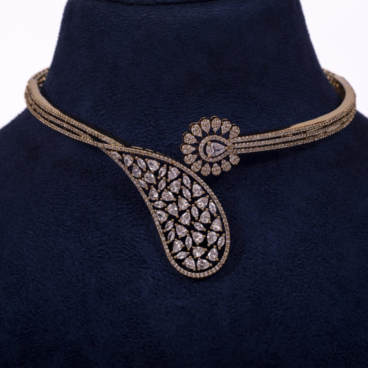 Royal Radiance American Diamond Drop Necklace Set