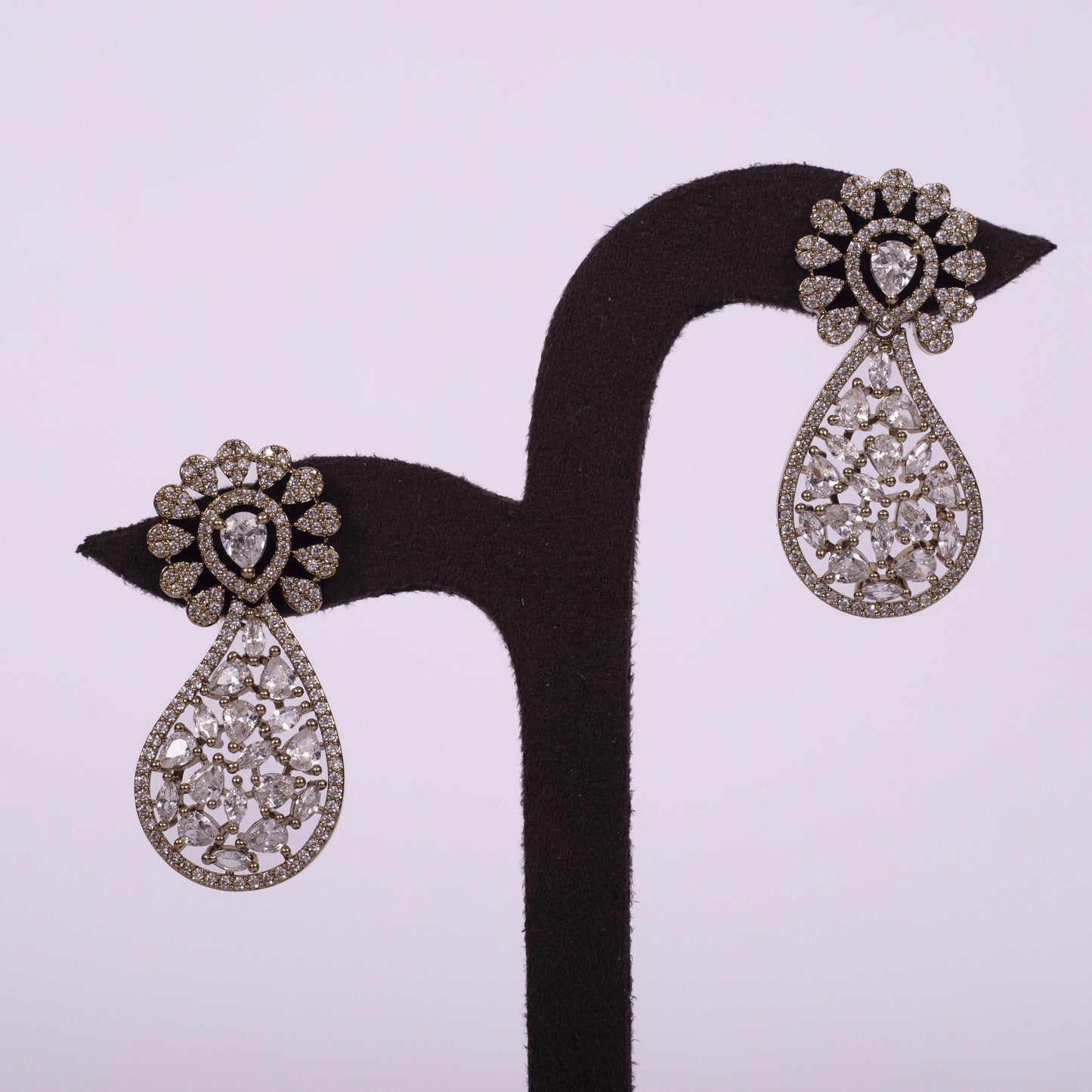 Royal Radiance American Diamond Drop Necklace Set