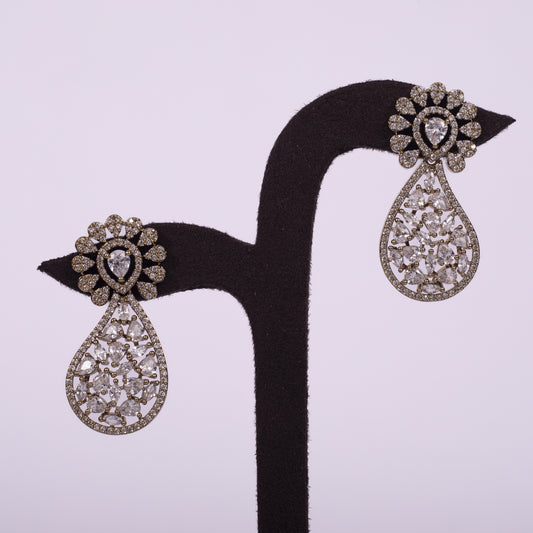 Royal Radiance American Diamond Drop Necklace Set