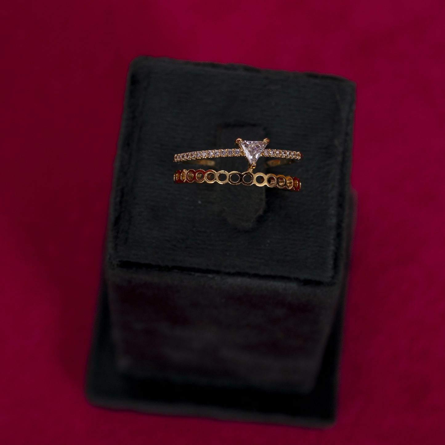 The Isabella Geometric Double Band Ring