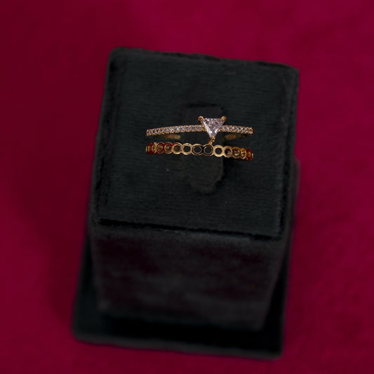 The Isabella Geometric Double Band Ring