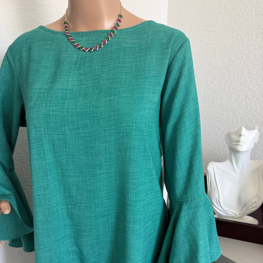 Pink and Green Teardrop Necklace and Earring