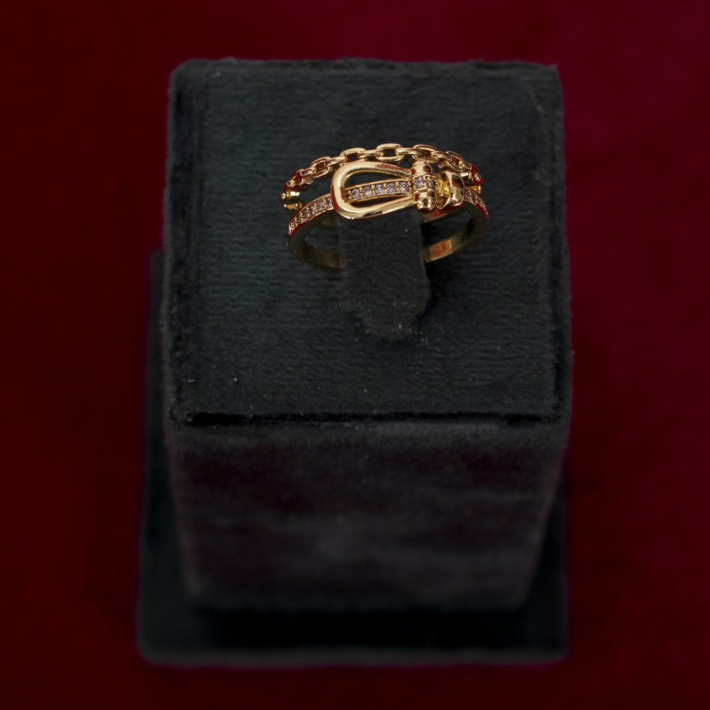 The Heritage Buckle & Chain Statement Ring