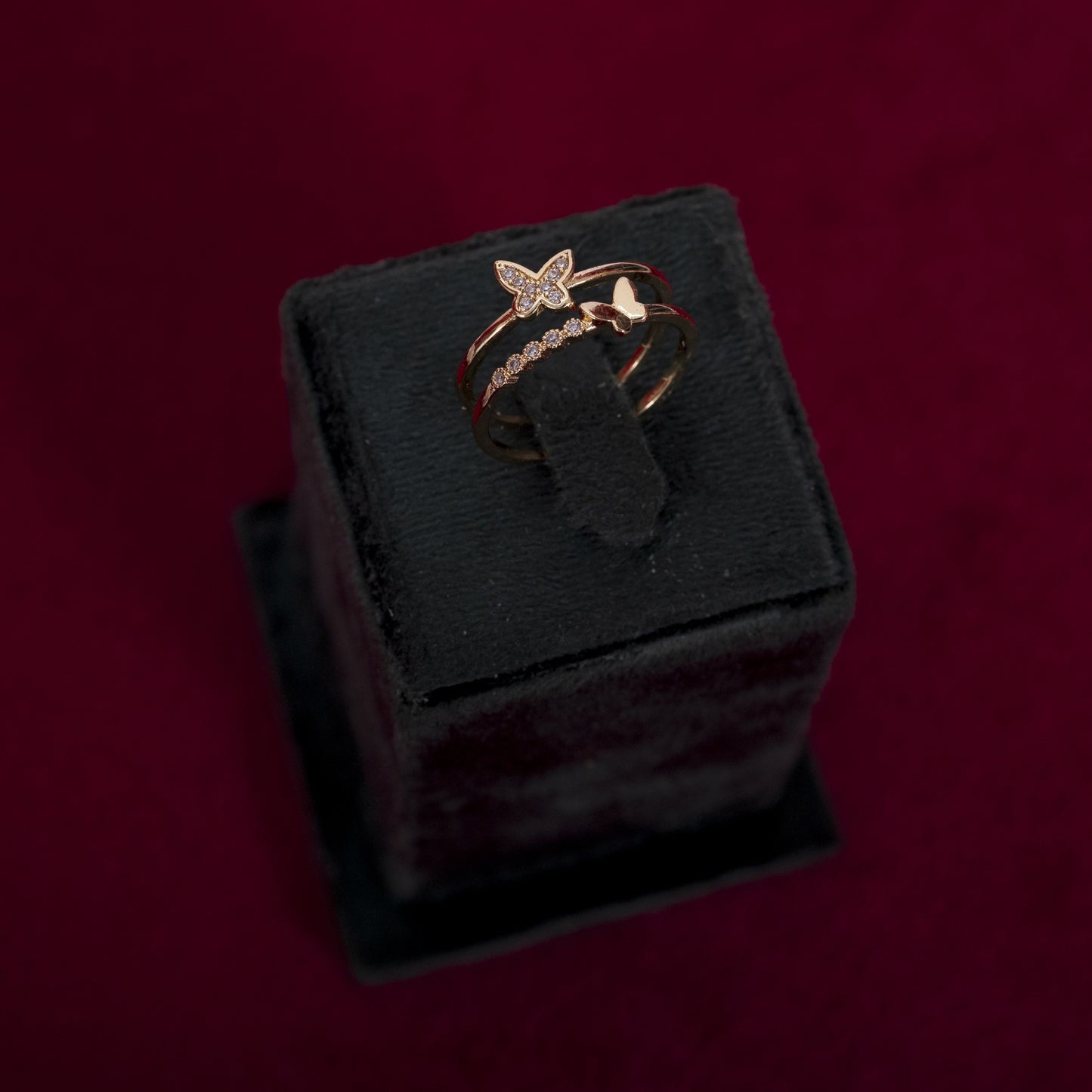 The Ethereal Papillon Double-Band Ring