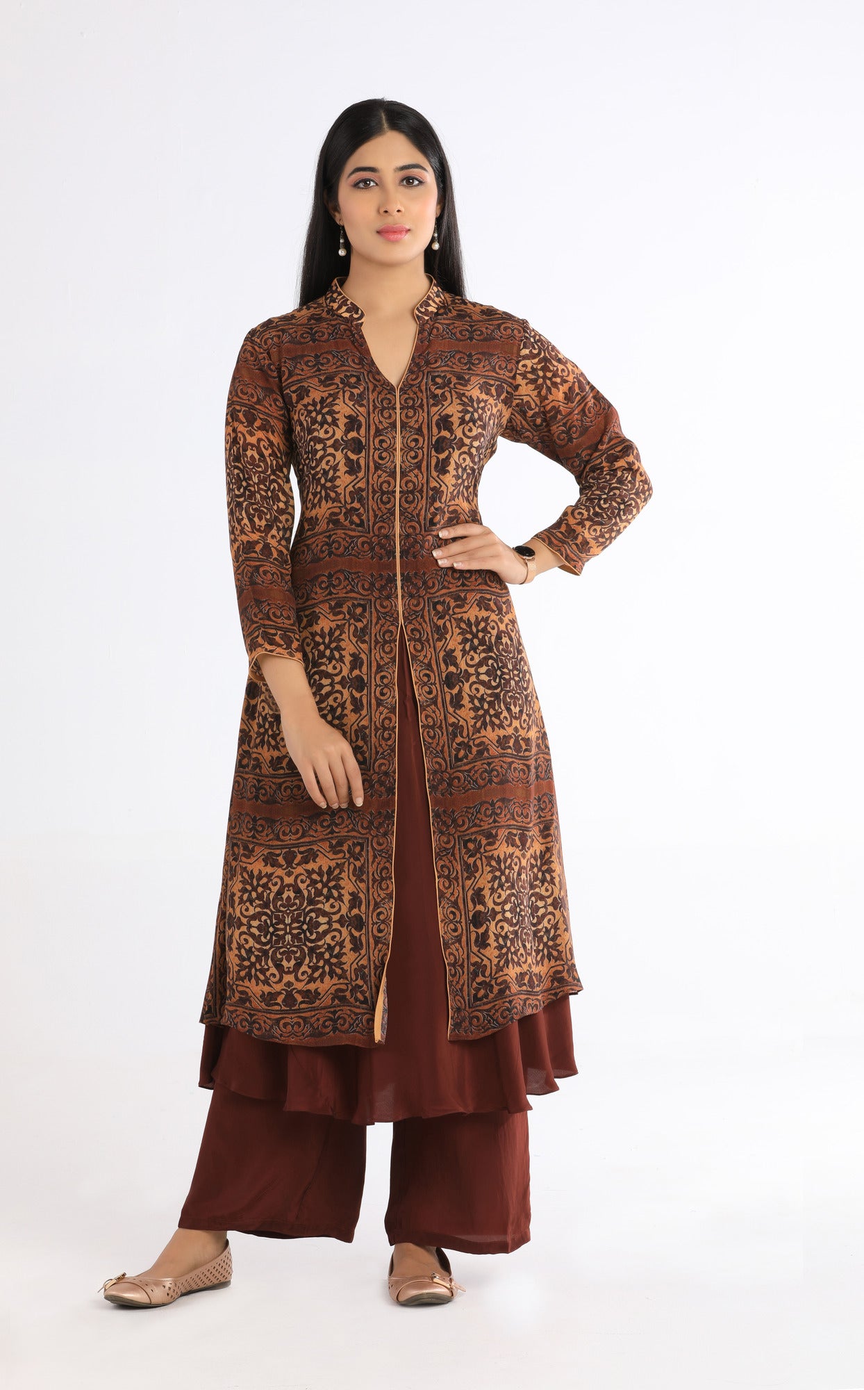 Brown Palazzo Salwar