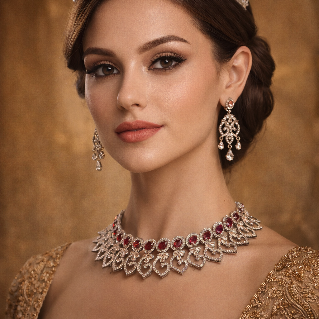 Queen Seraphina Ruby Royale Necklace Set