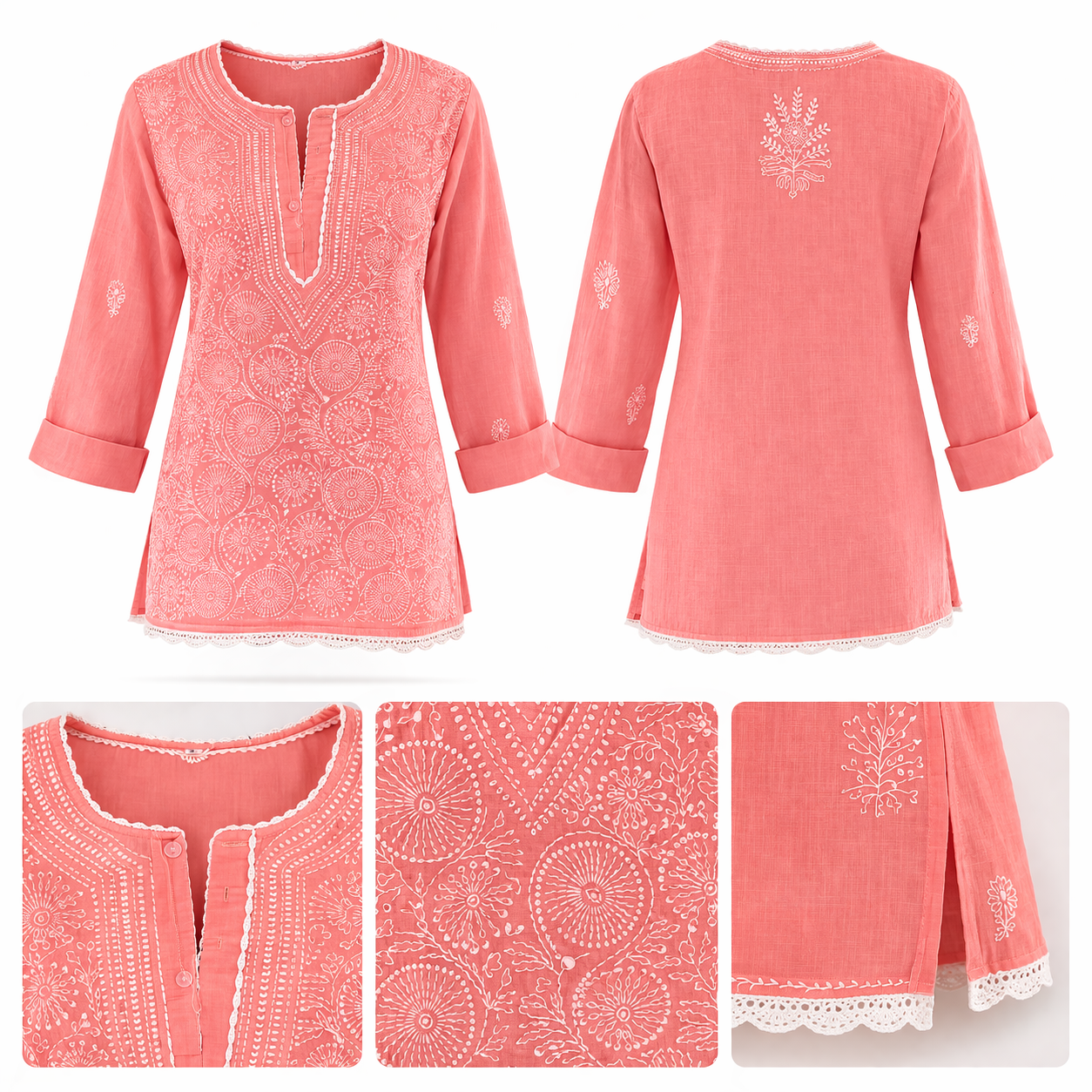 Rehana Coral chikankari Kurta