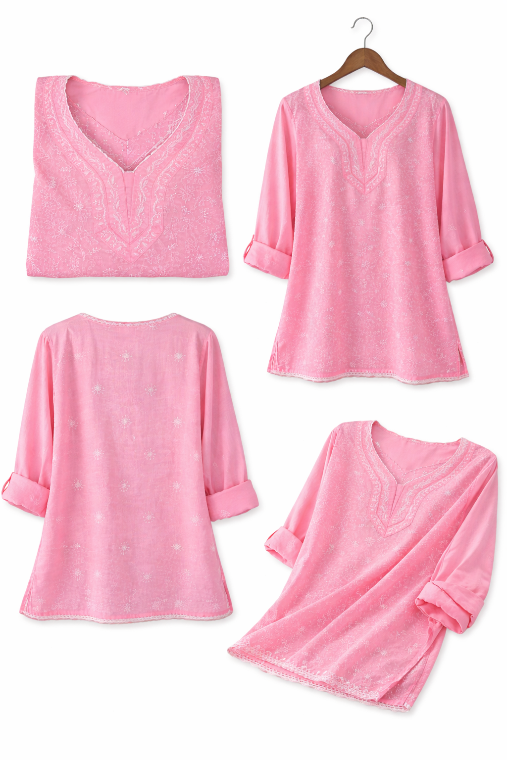 Rooh Blush Pink Chikankari Kurta