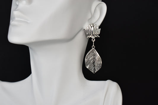 Pure Silver Lotus Earring