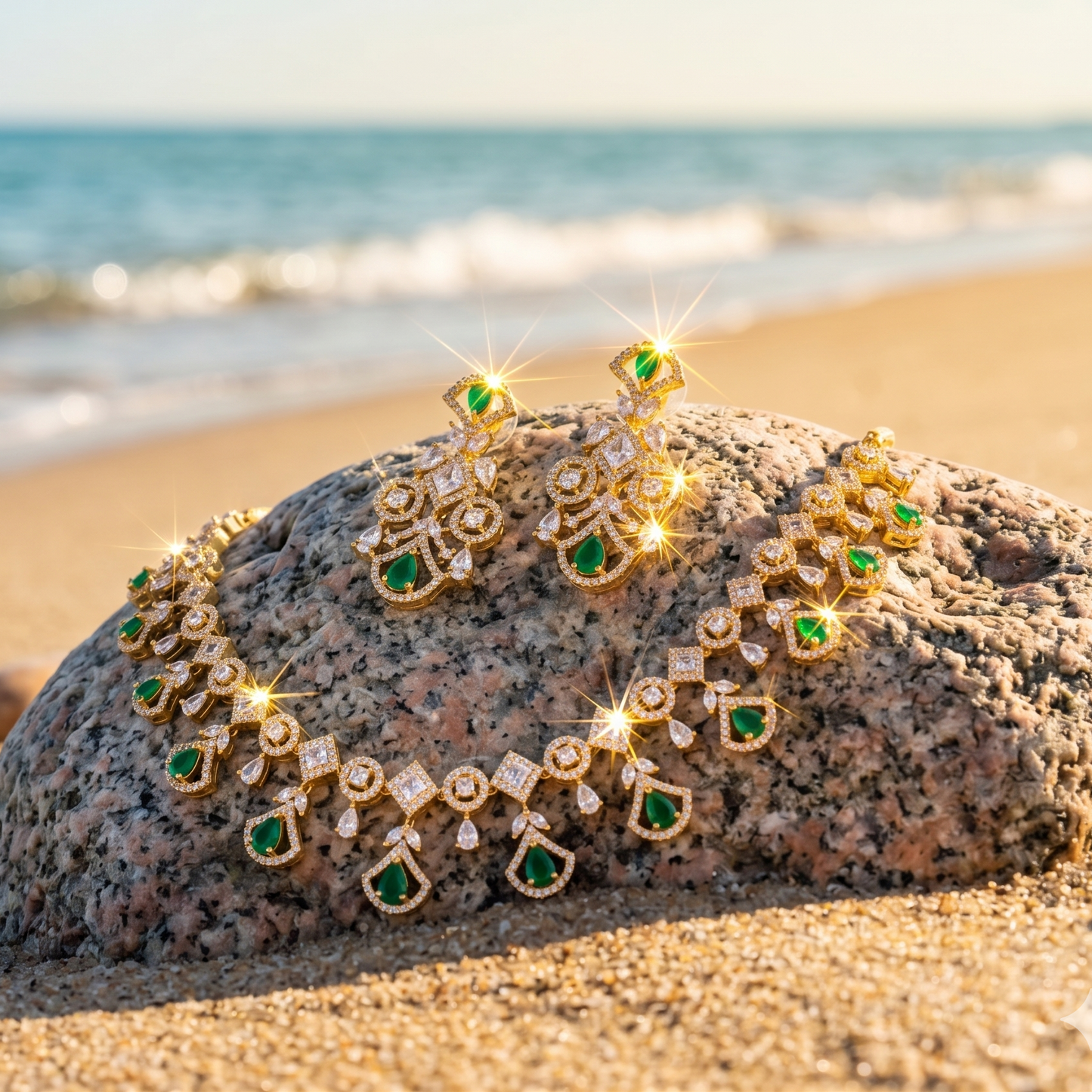 Emerald Radiance: The Golden Filigree Collection