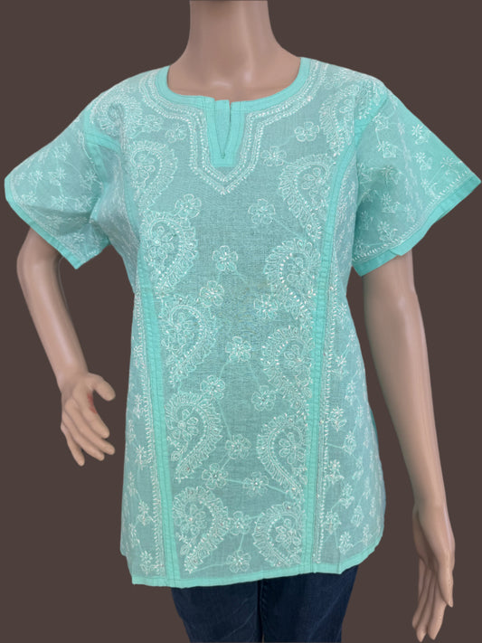 Sharon Sea green Chikankari kurta