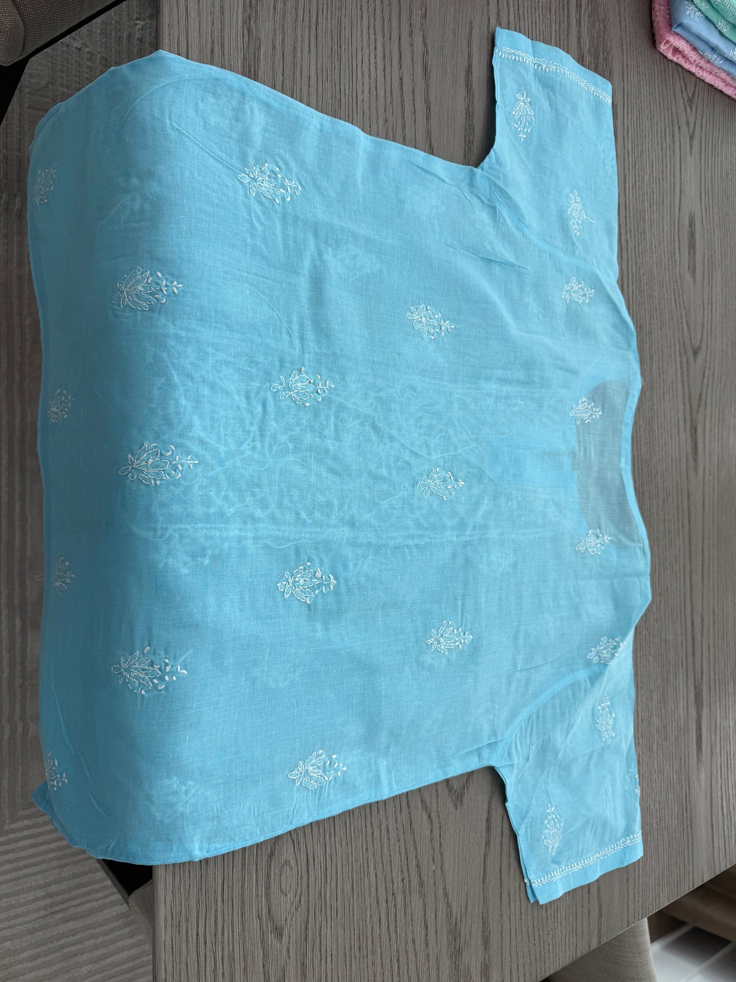 Priya Ocean Blue Chikankari Kurta