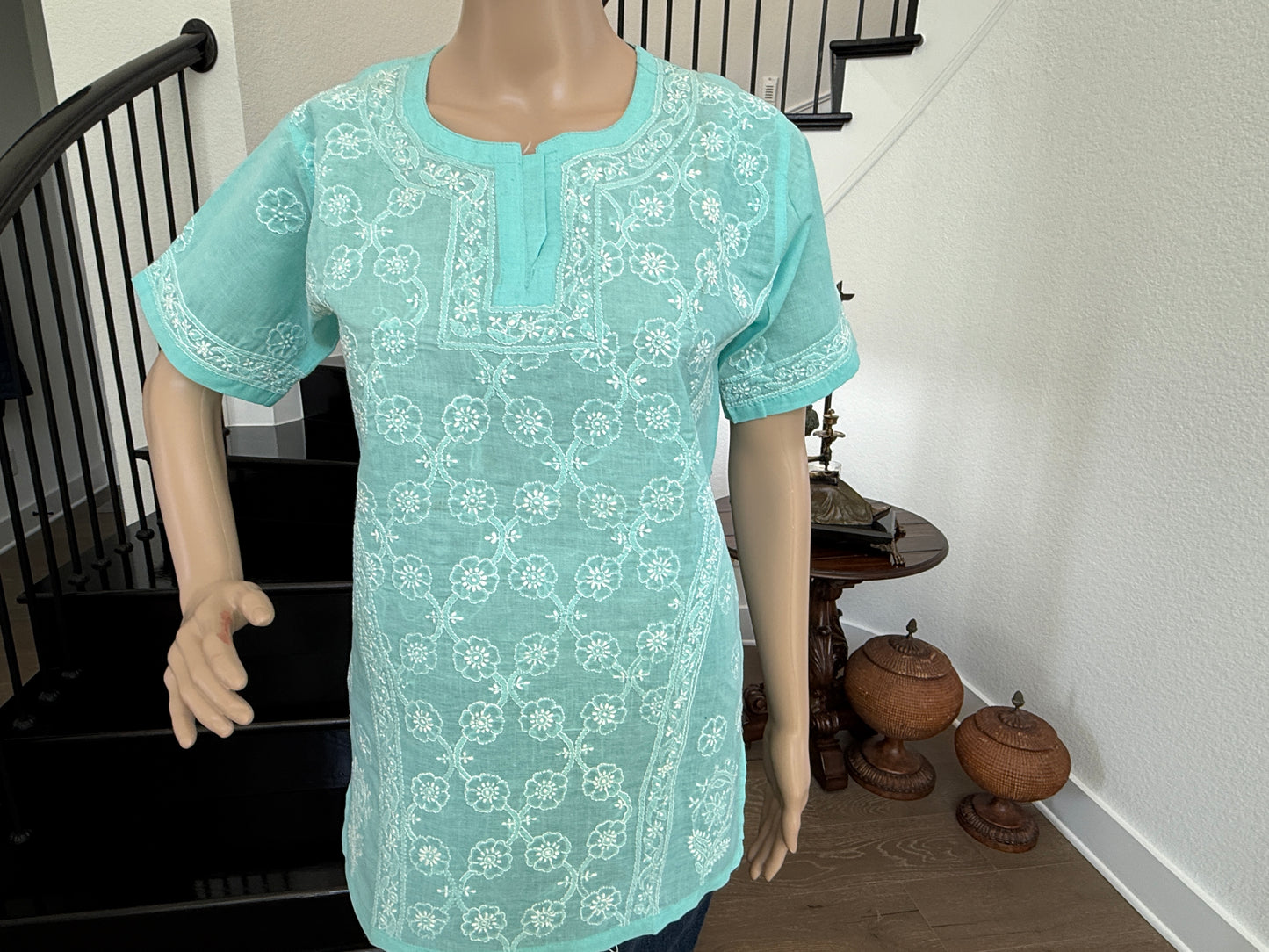 Victoria Sea green Chikankari kurta