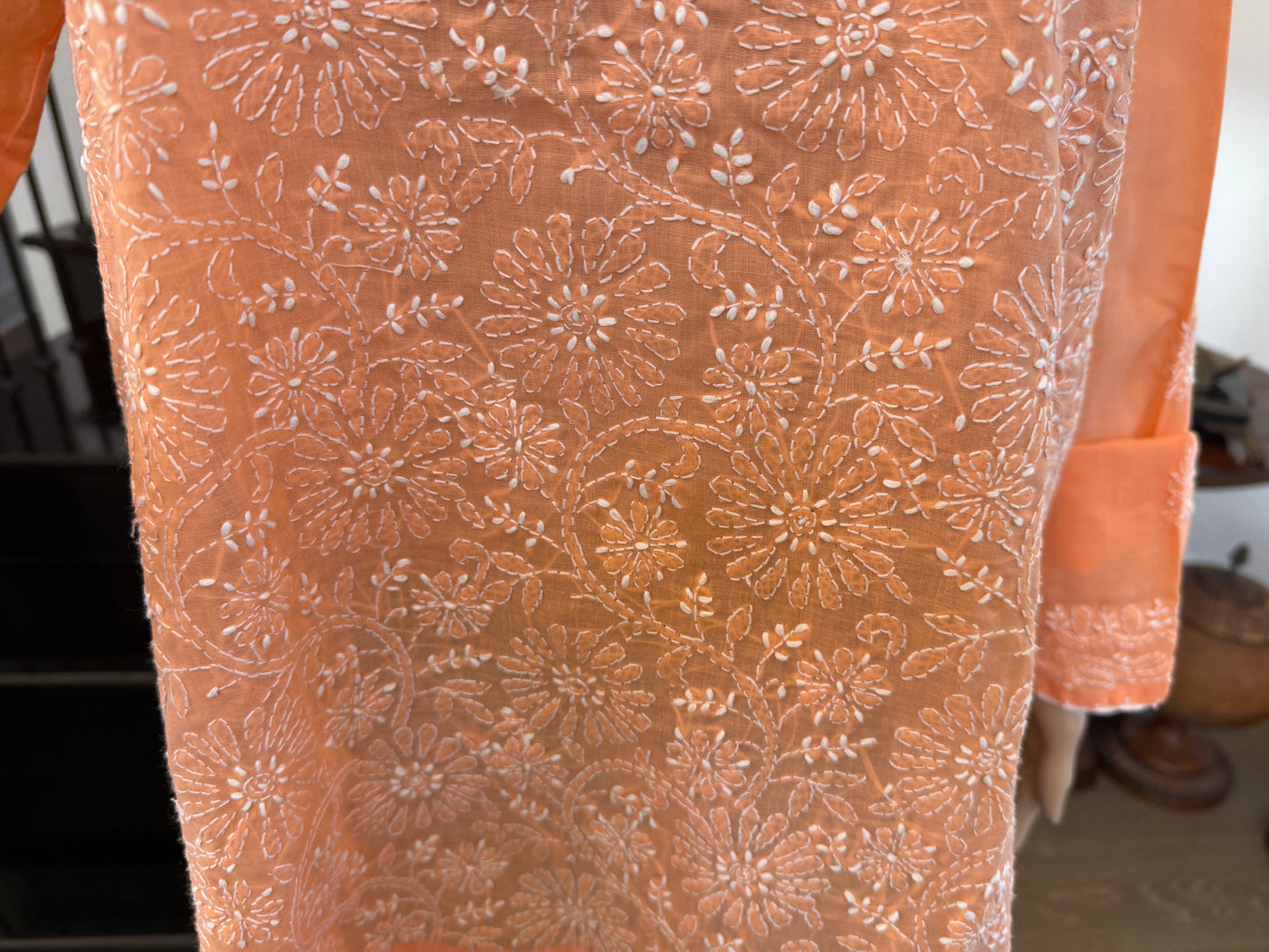 Kamali Peach Chikankari Kurta - Add a "Peach" of Elegance to Your Summer Wardrobe! ๐