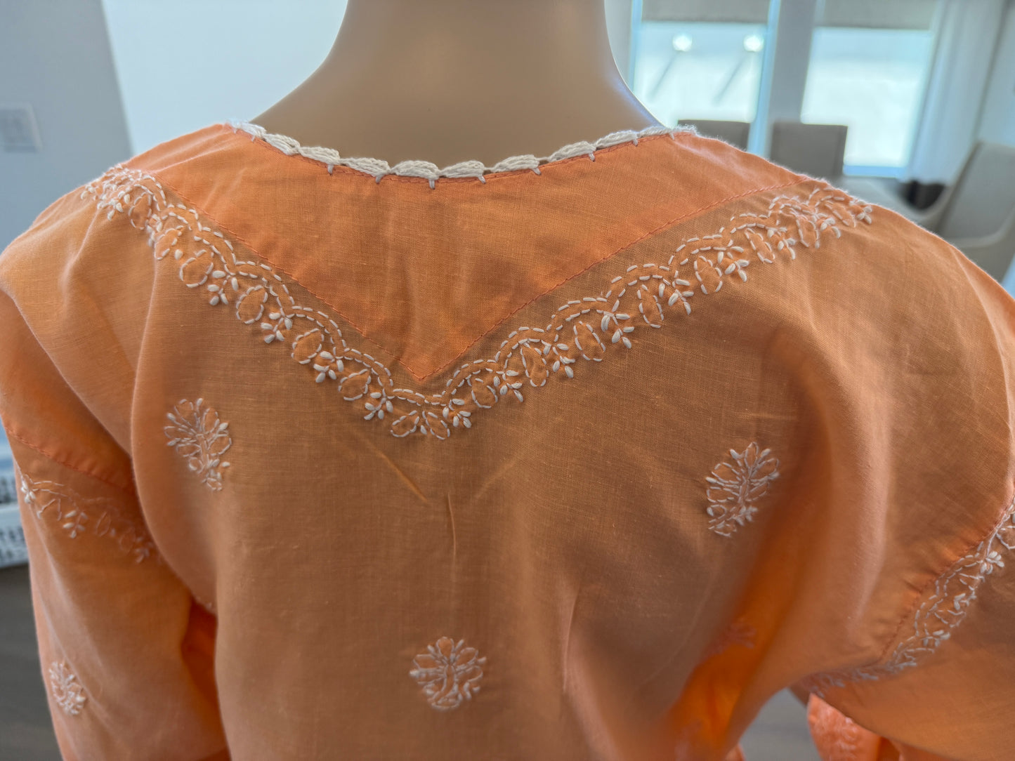 Kamali Peach Chikankari Kurta - Add a "Peach" of Elegance to Your Summer Wardrobe! ๐
