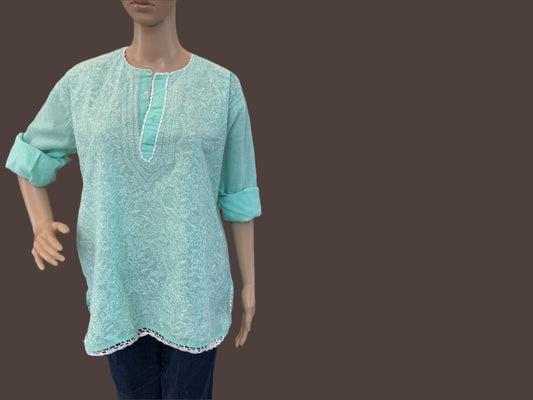 Abby Pastel Green chikankari