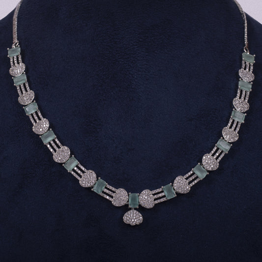 Mint Frost Elegance Necklace & Earring Set
