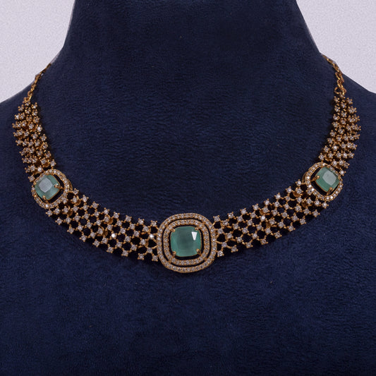 Emerald-Mist Mint Handcrafted Necklace Set