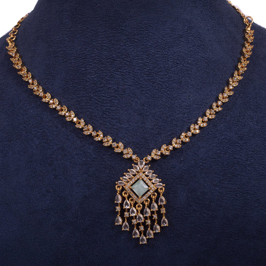 Regal Elegance Mint Chanderi Pendant Set