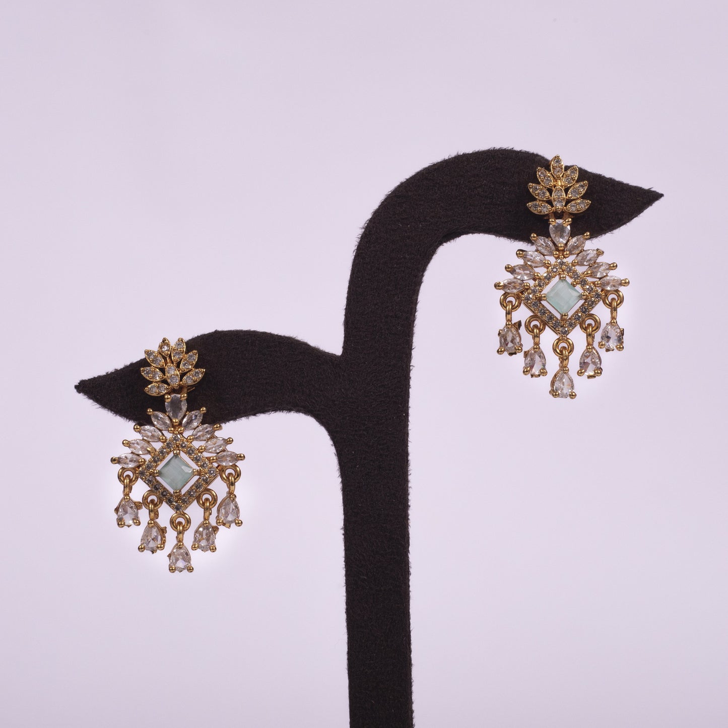 Regal Elegance Mint Chanderi Pendant Set