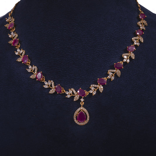 Royal Crimson Teardrop Statement Set