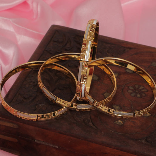 Salman Handcrafted White and Yellow Gold plated bracelet