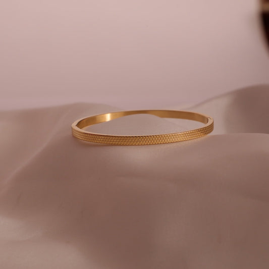 Leena Gold tone Honeycomb Bangle