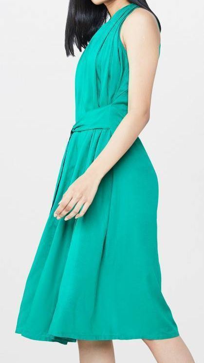 Adithi Emerald Tie-Up Dress