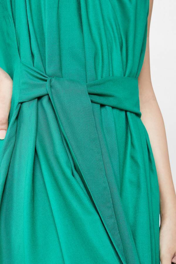 Adithi Emerald Tie-Up Dress