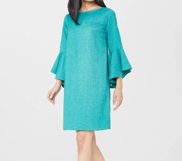 Flounce Sleeve Shift Dress