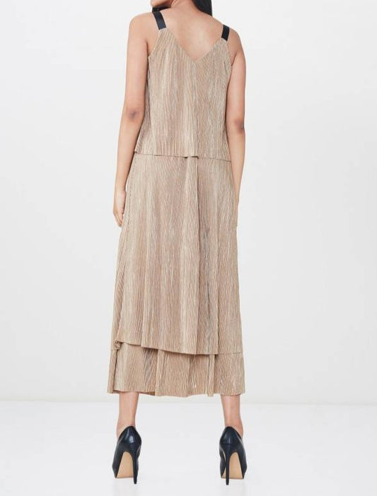 Metallic Knit Tiered Maxi Dress