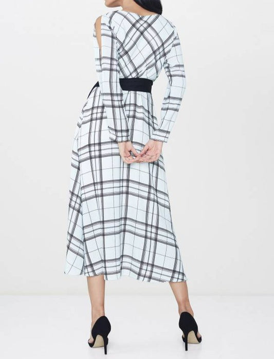 Black and White Checkered Midi