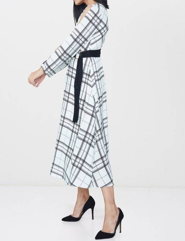Black and White Checkered Midi