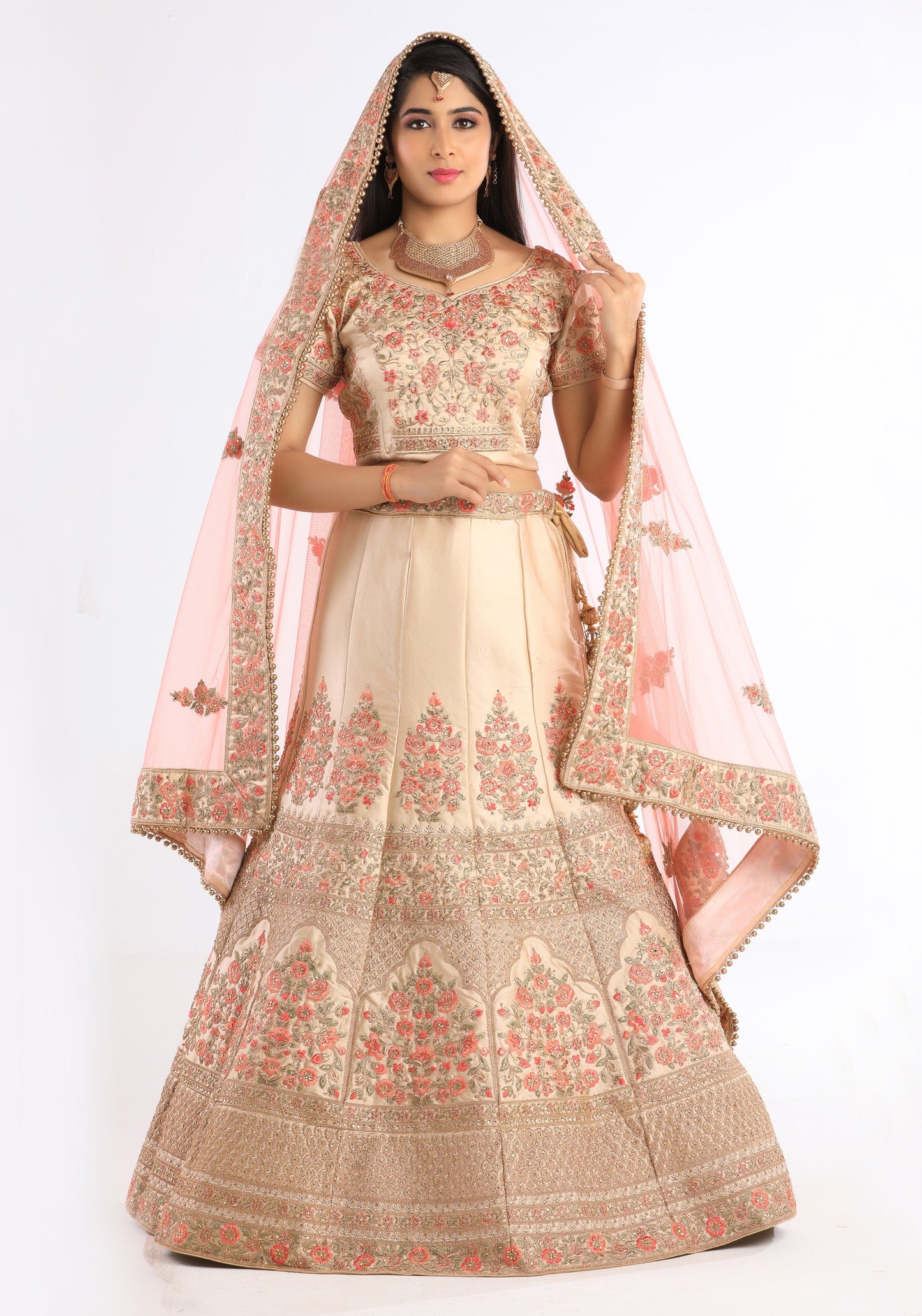 Samantha Beige and Pink Lehenga