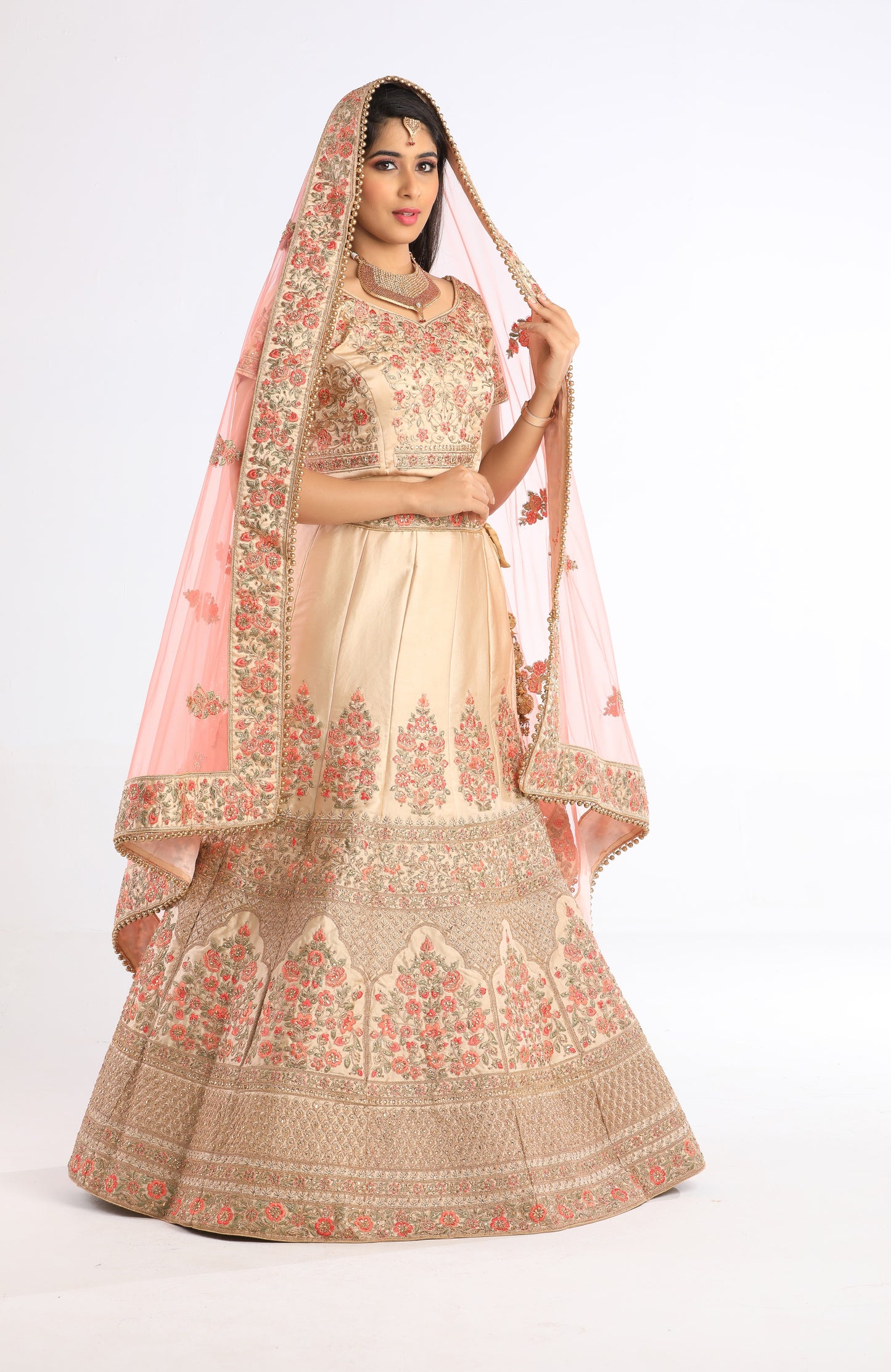 Samantha Beige and Pink Lehenga