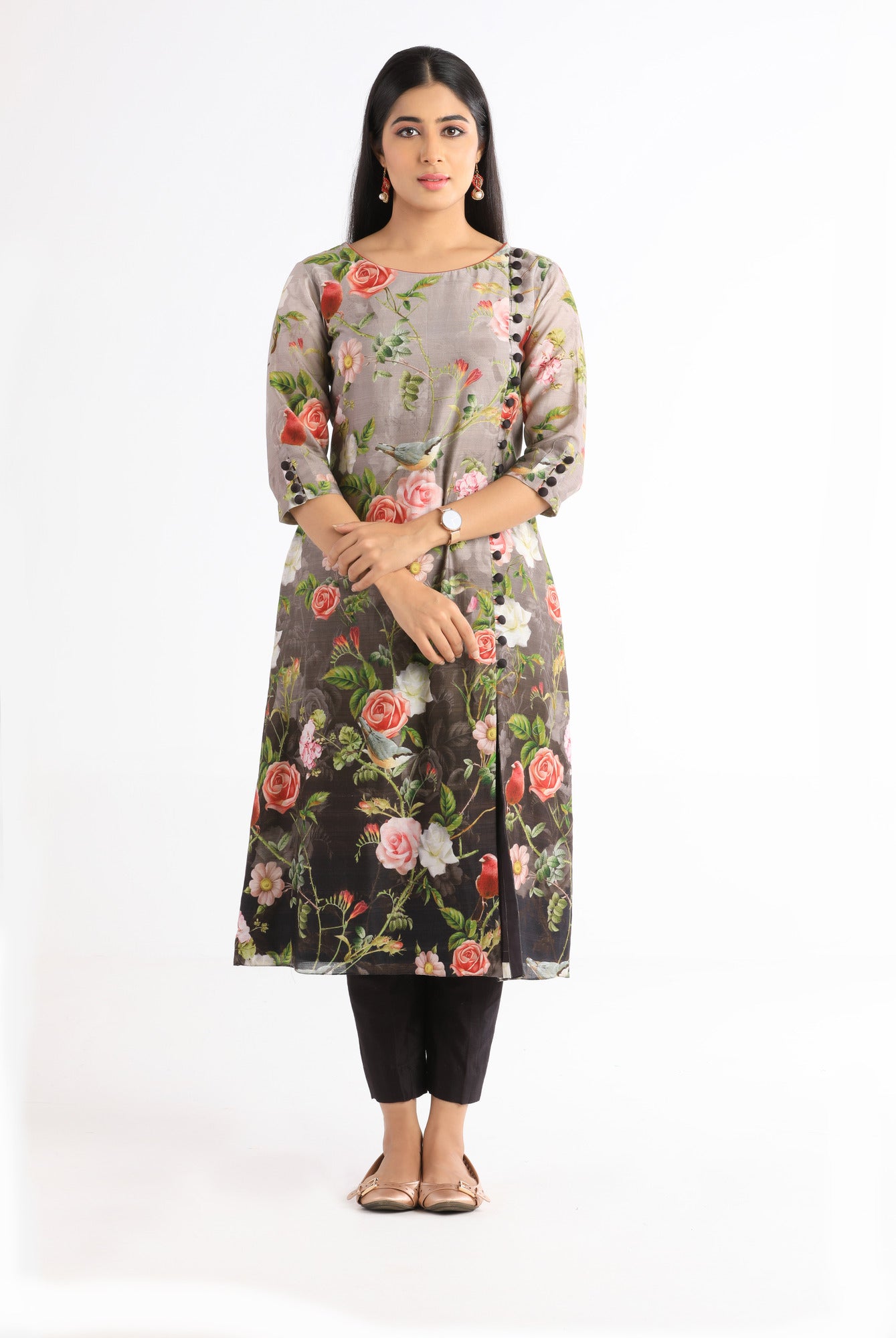 Mishka Black Floral Kurta Set