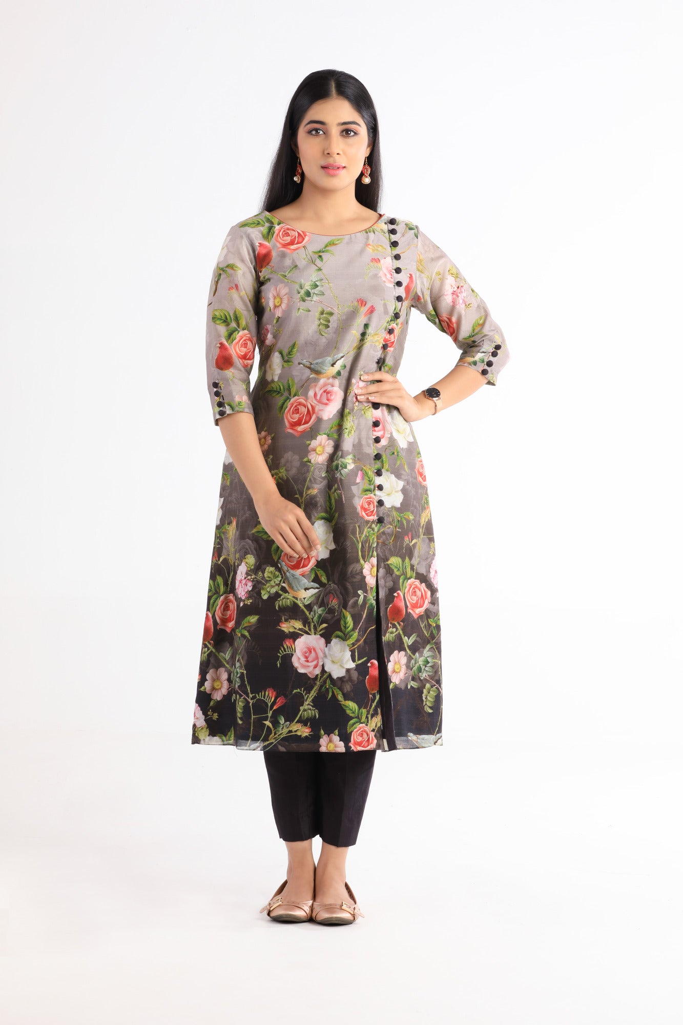 Mishka Black Floral Kurta Set