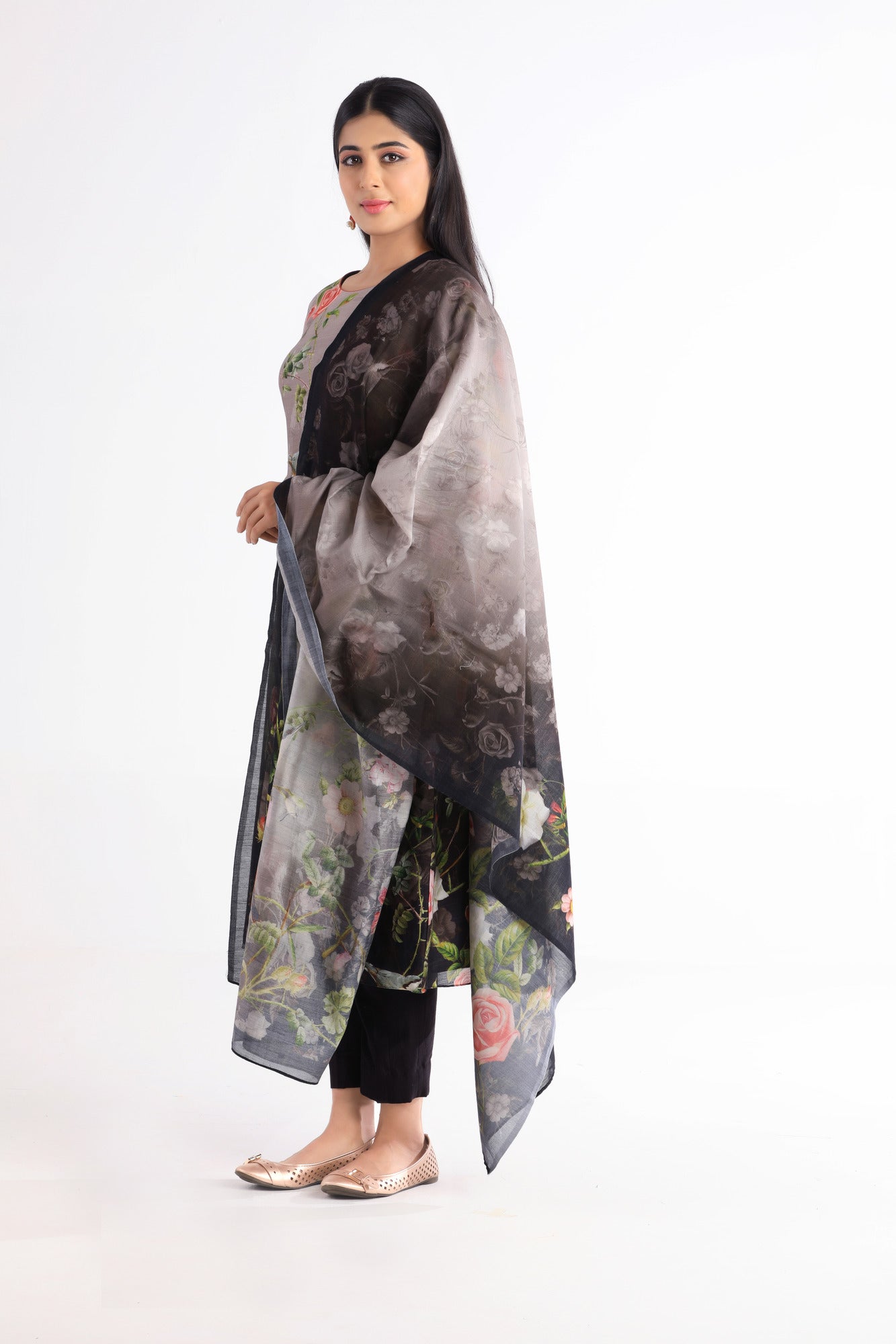 Mishka Black Floral Kurta Set