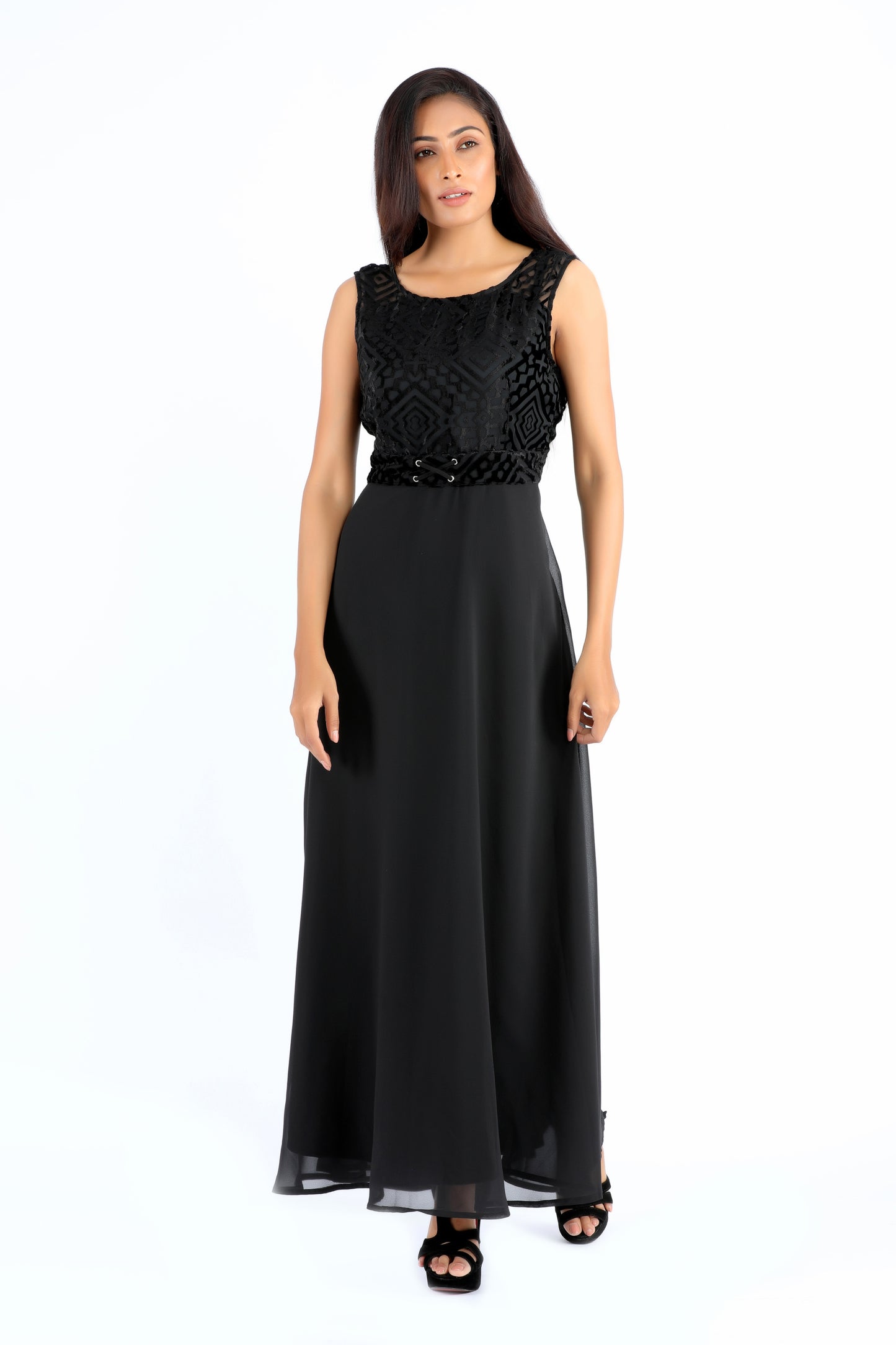 Susan Embroidered Black Dress