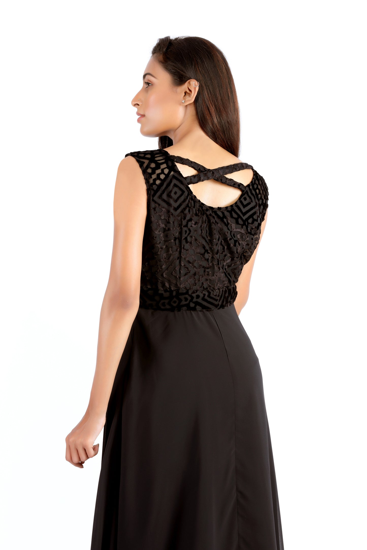 Susan Embroidered Black Dress