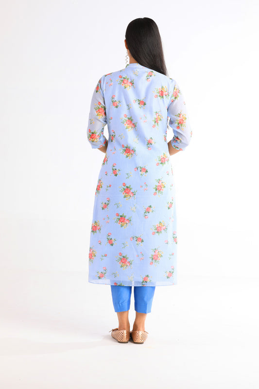Amaira Blue Floral Kurta Set