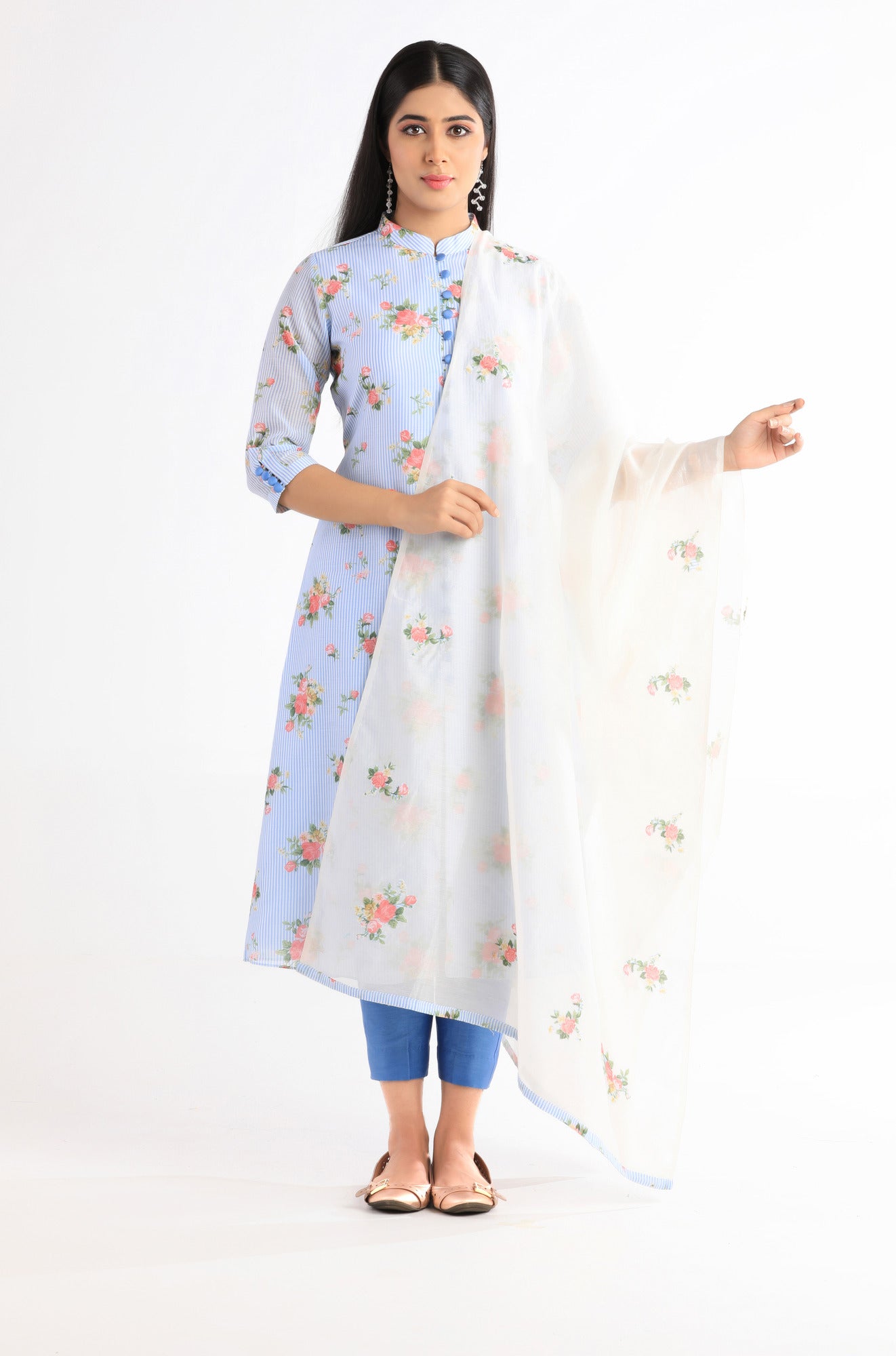 Amaira Blue Floral Kurta Set