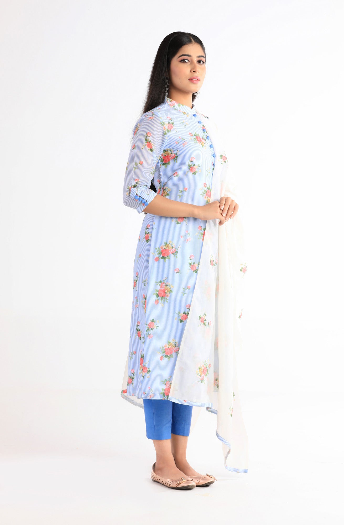 Amaira Blue Floral Kurta Set